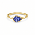 9ct Yellow Gold Teardrop Tanzanite Ring - Aurum Jewels
