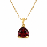 9ct Yellow Gold Triangular Garnet Pendant - Aurum Jewels