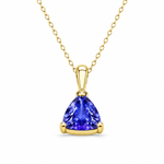 9ct Yellow Gold Trilliant Cut Tanzanite Pendant - Aurum Jewels