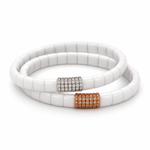 Demeglio White Ceramic & Diamond Bracelet