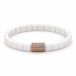 Demeglio Pura White Polished Ceramic & Diamond Bracelet