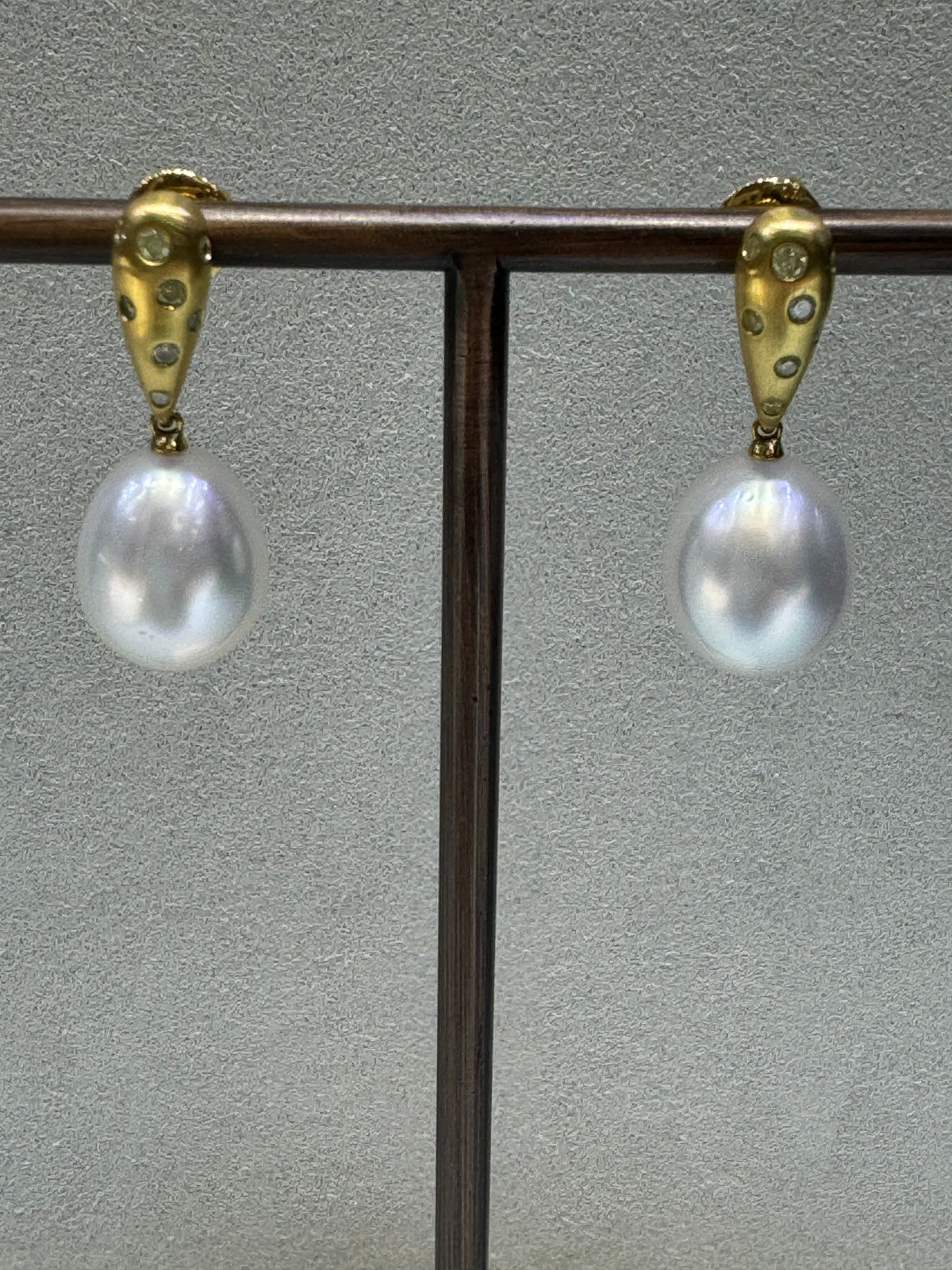 South Sea Pearl & Yellow Diamond Earrings