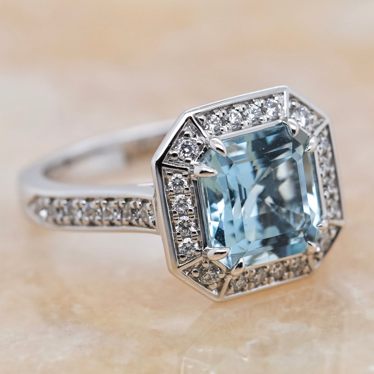 Aquamarine & Diamond Ring - Aurum Jewels