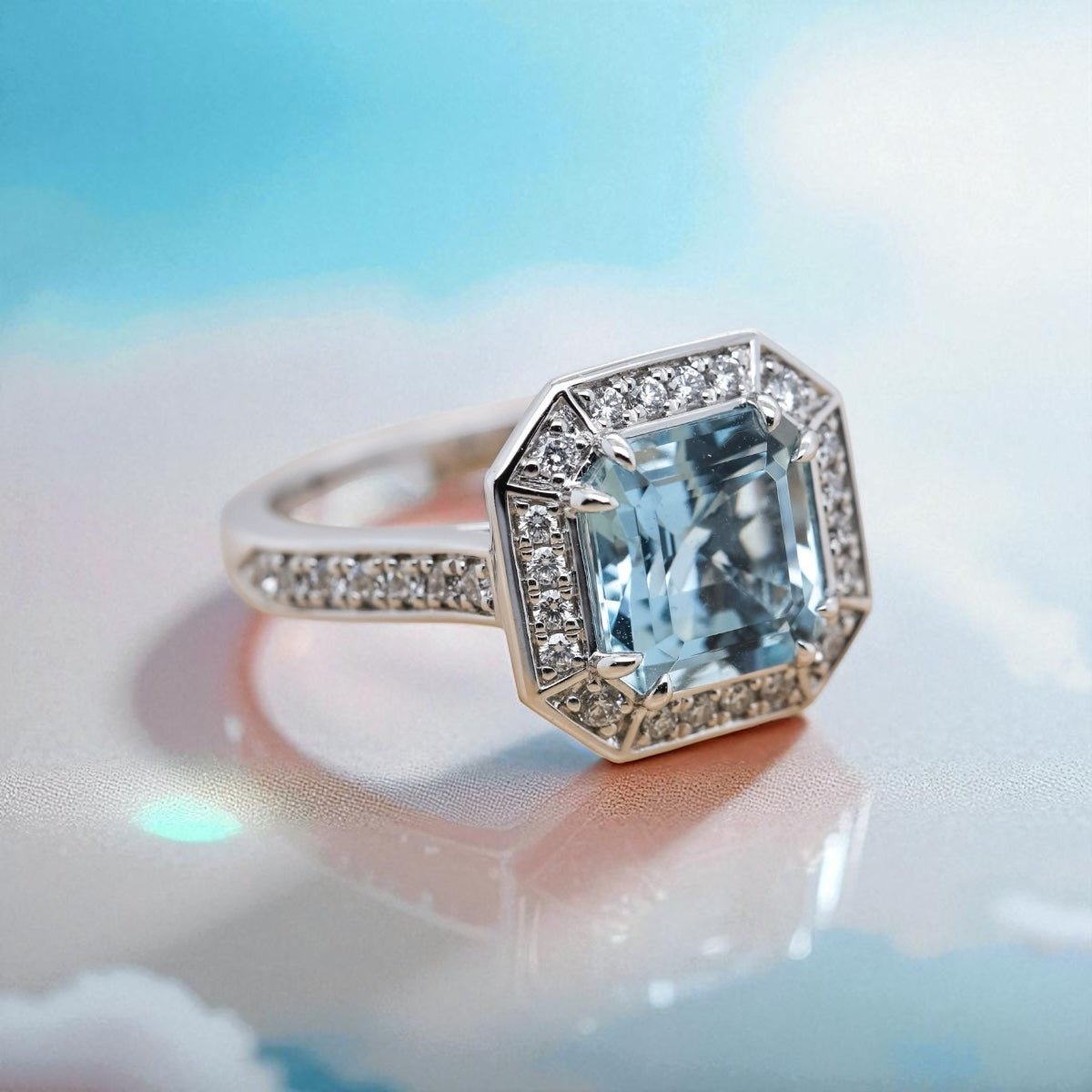 Aquamarine & Diamond Ring - Aurum Jewels