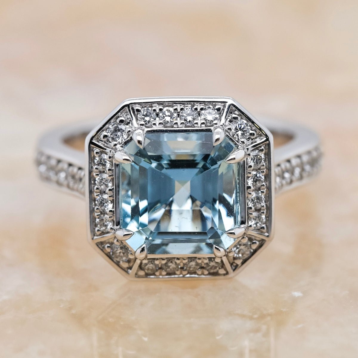 Aquamarine & Diamond Ring - Aurum Jewels