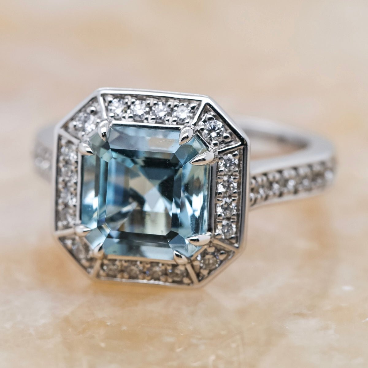 Aquamarine & Diamond Ring - Aurum Jewels