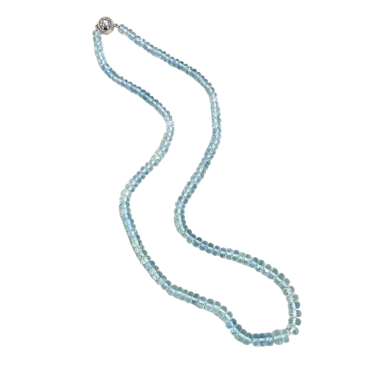 Aquamarine Gemstone Bead Necklace - Aurum Jewels