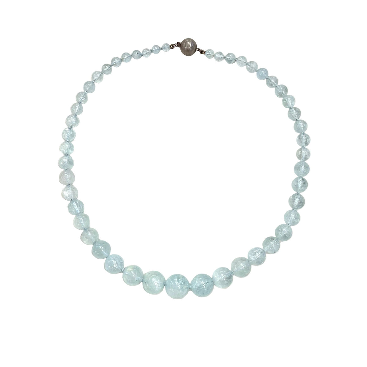 Aquamarine Gemstone Bead Necklace - Aurum Jewels
