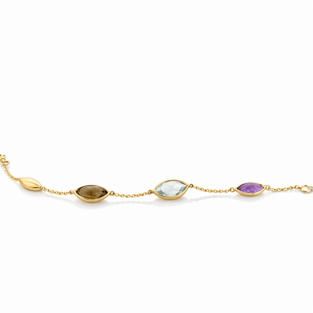 Aurum Jewels 18ct Mixed Gemstone Bracelet - Aurum Jewels