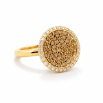 Aurum Jewels 18ct Rose Gold Pave Champagne & White Diamond Ring - Aurum Jewels