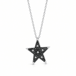 Aurum Jewels 18ct White Gold & Black Rhodium Black & White Diamond Star Pendant - Aurum Jewels