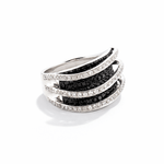 Aurum Jewels 18ct White Gold Black & White Diamond Ring - Aurum Jewels
