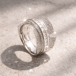 Aurum Jewels 18ct White Gold Diamond ‘Chess’ Ring - Aurum Jewels