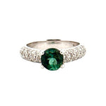 Aurum Jewels 18ct White Gold Green Tourmaline & Diamond Ring - Aurum Jewels