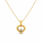 Aurum Jewels 18ct Yellow Gold ‘Floating Diamond’ Heart Pendant - Aurum Jewels