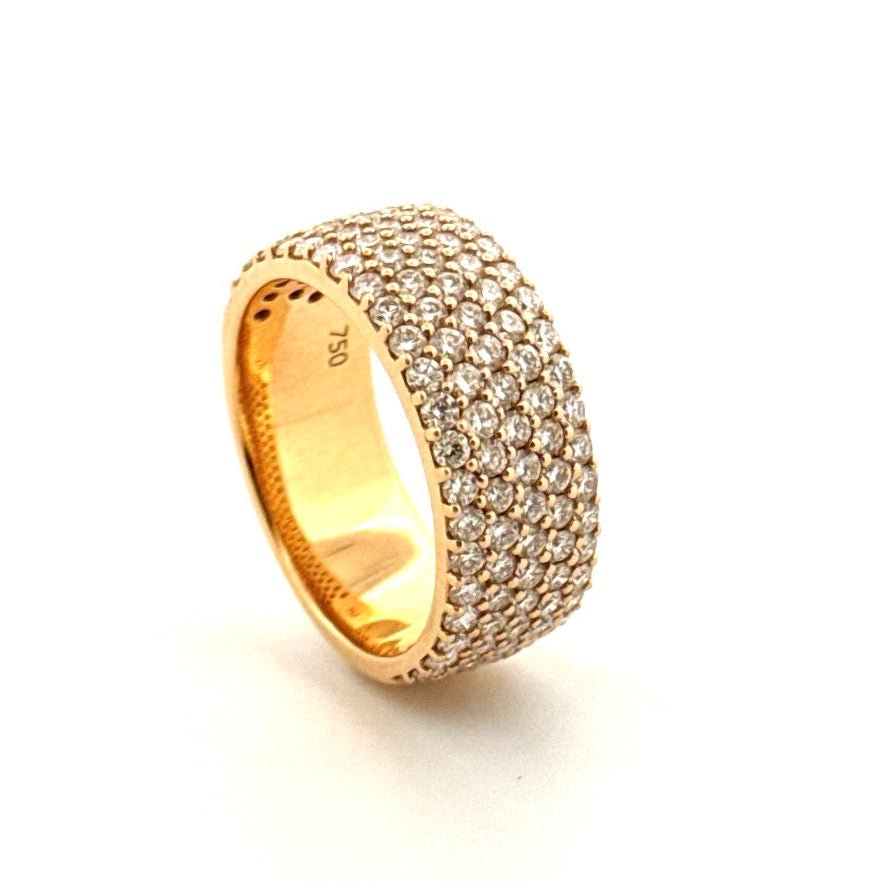Aurum Jewels 18ct Yellow Gold Pave Set Diamond Ring - Aurum Jewels
