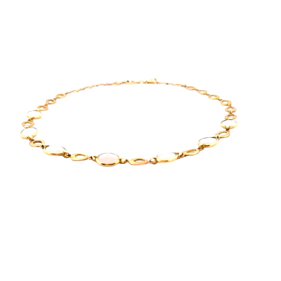 Aurum Jewels 18ct Yellow Gold Rose Quartz Necklace - Aurum Jewels