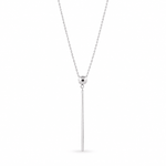Aurum Jewels 9ct White Gold Ball & Bar Lariat Necklace - Aurum Jewels