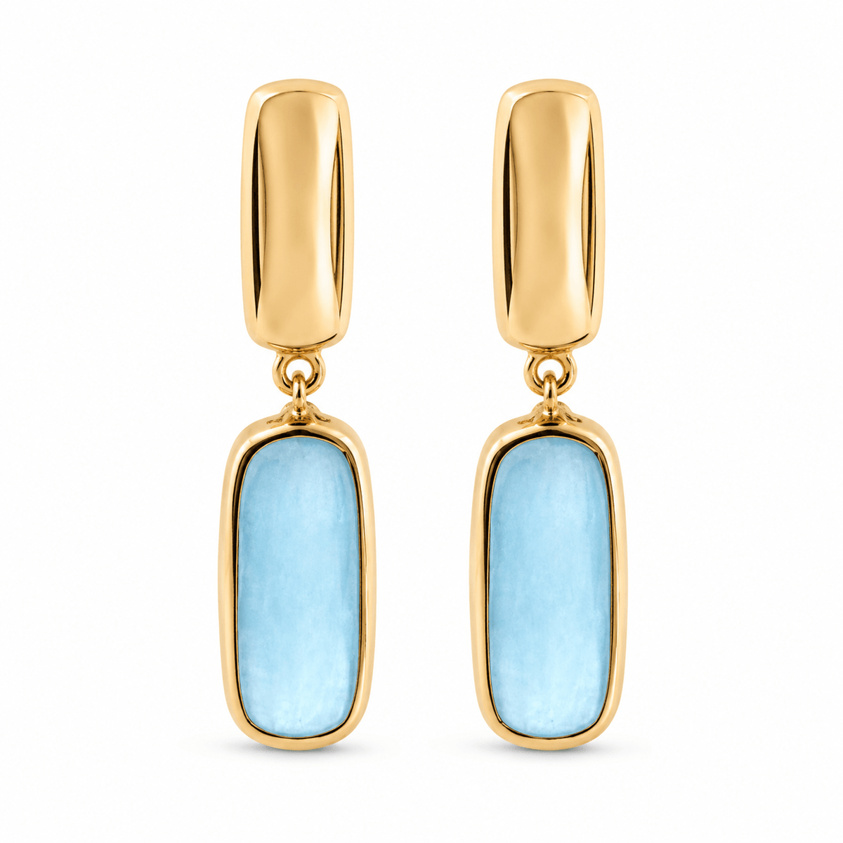 Aurum Jewels 9ct Yellow Gold and Aquamarine Drop Earrings - Aurum Jewels