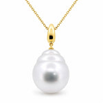 Autore 18ct Yellow Gold 14mm Circle South Sea Pearl Pendant - Aurum Jewels