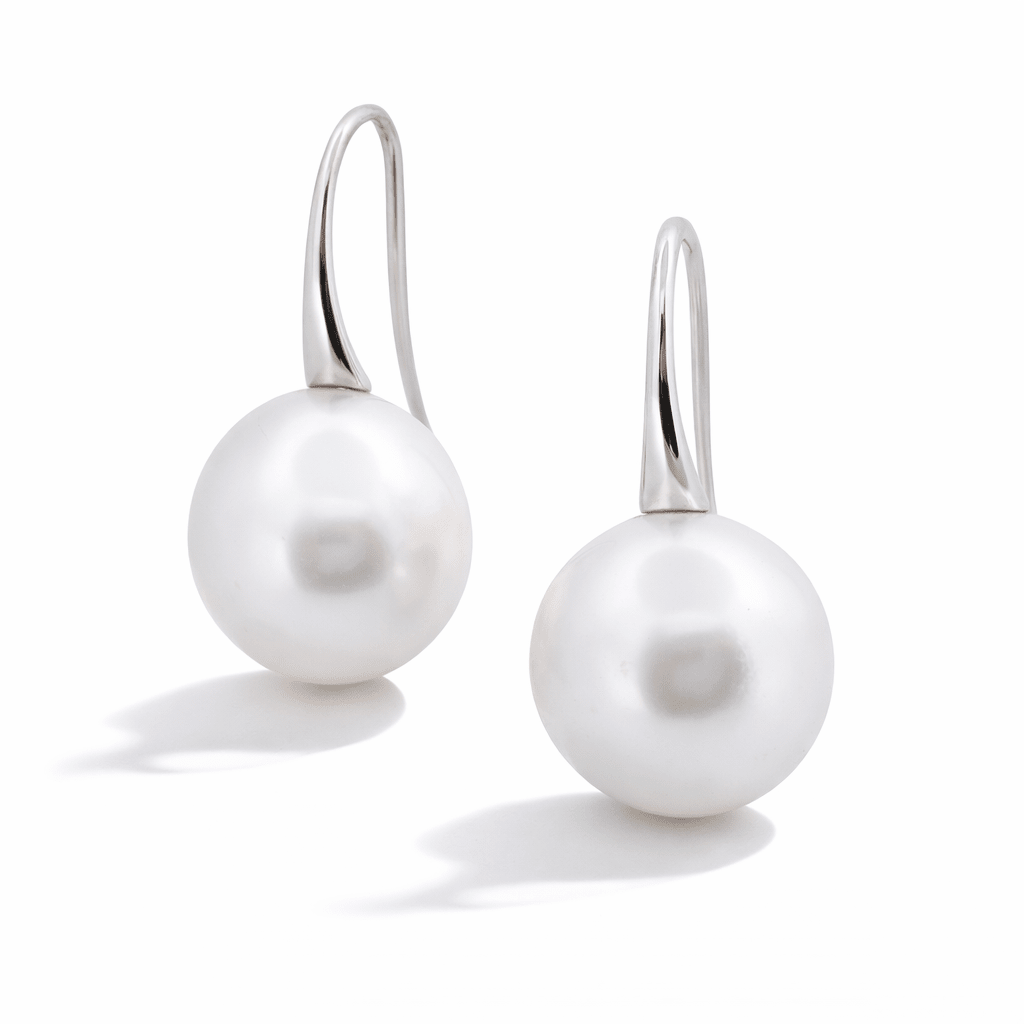 Autore Classic White Gold & South Sea Pearl Drop Earrings - Aurum Jewels