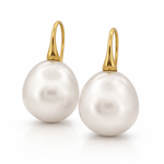 Autore Classic Yellow Gold & South Sea Pearl Drop Earrings - Aurum Jewels