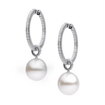 Autore ‘Eternity’ Diamond Hoop & South Sea Pearl Earrings - Aurum Jewels