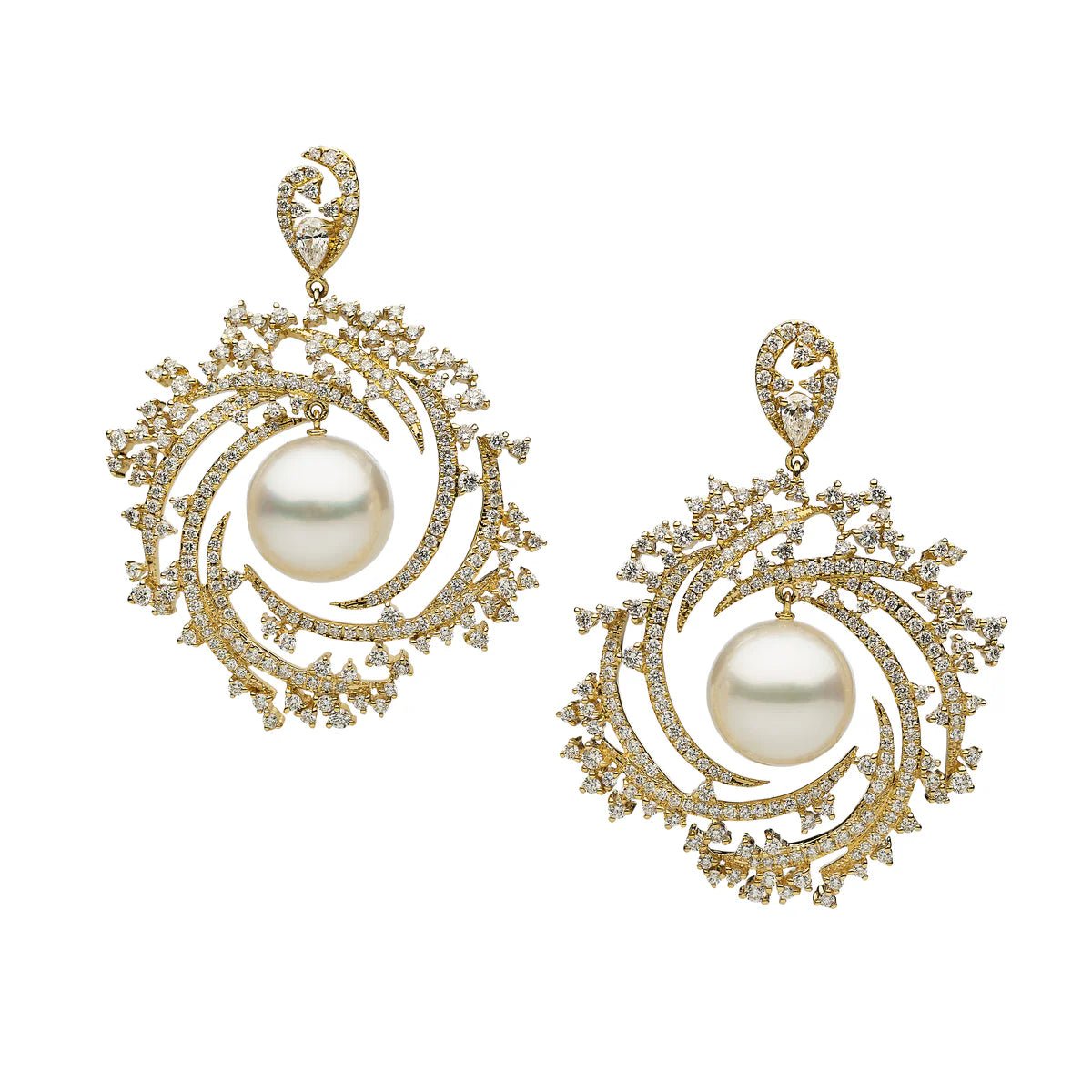 Autore Galaxy South Sea Pearl & Diamond Earrings - Aurum Jewels