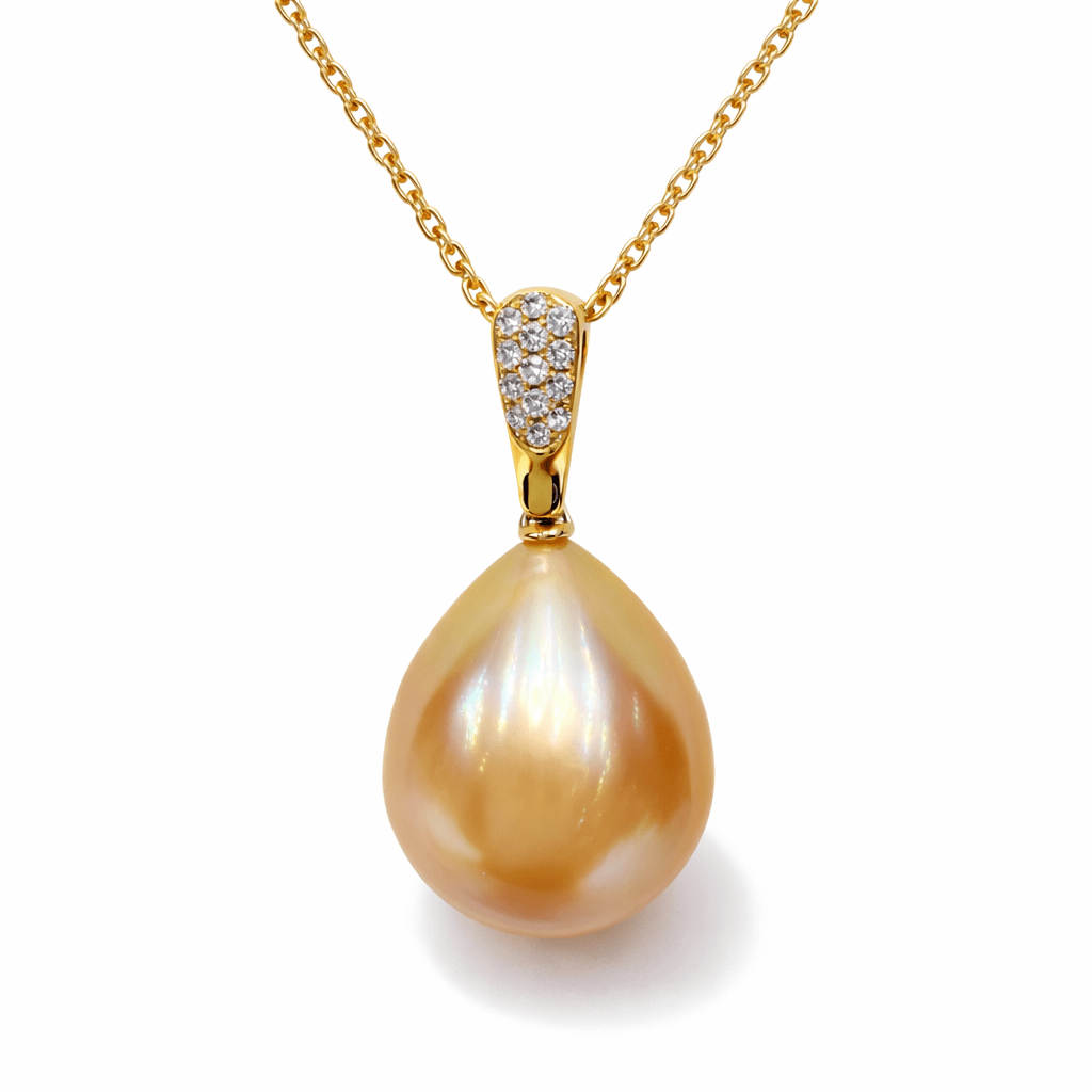 Autore Golden South Sea Pearl & Diamond Pendant - Aurum Jewels