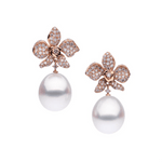 Autore ‘Orchid’ Pink Diamond & South Sea Pearl Earrings - Aurum Jewels