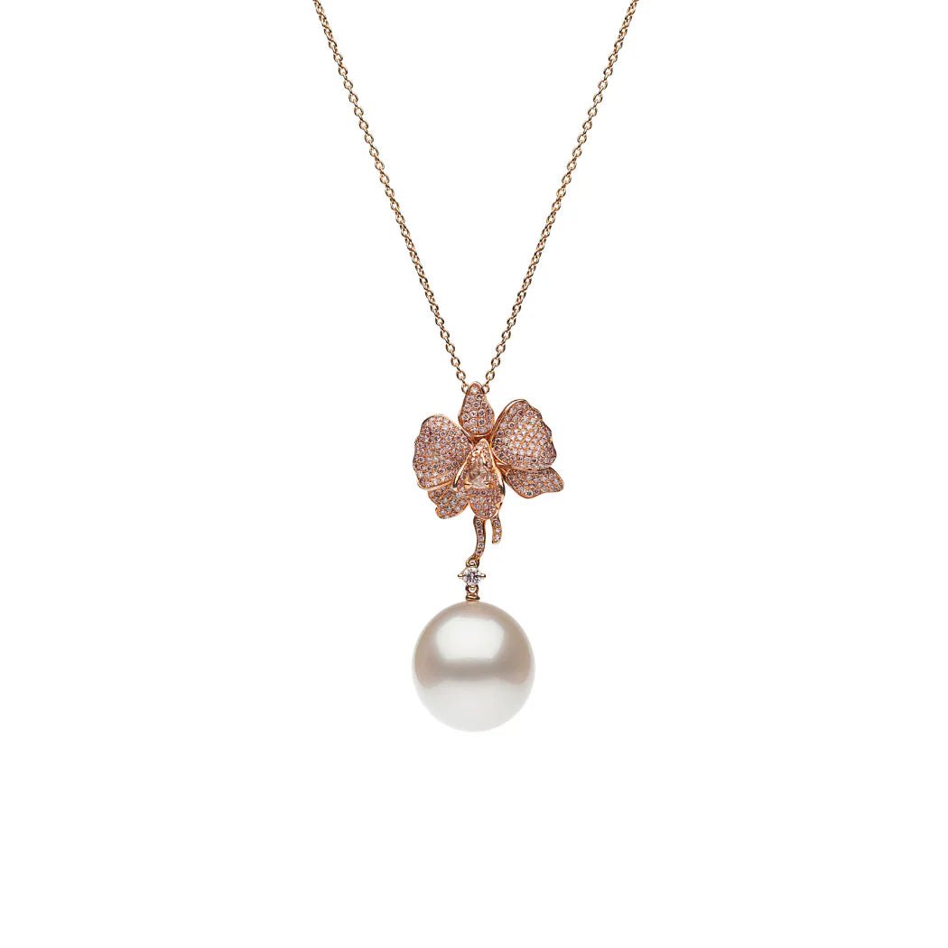 Autore ‘Orchid’ Pink Diamond & South Sea Pearl Pendant - Aurum Jewels