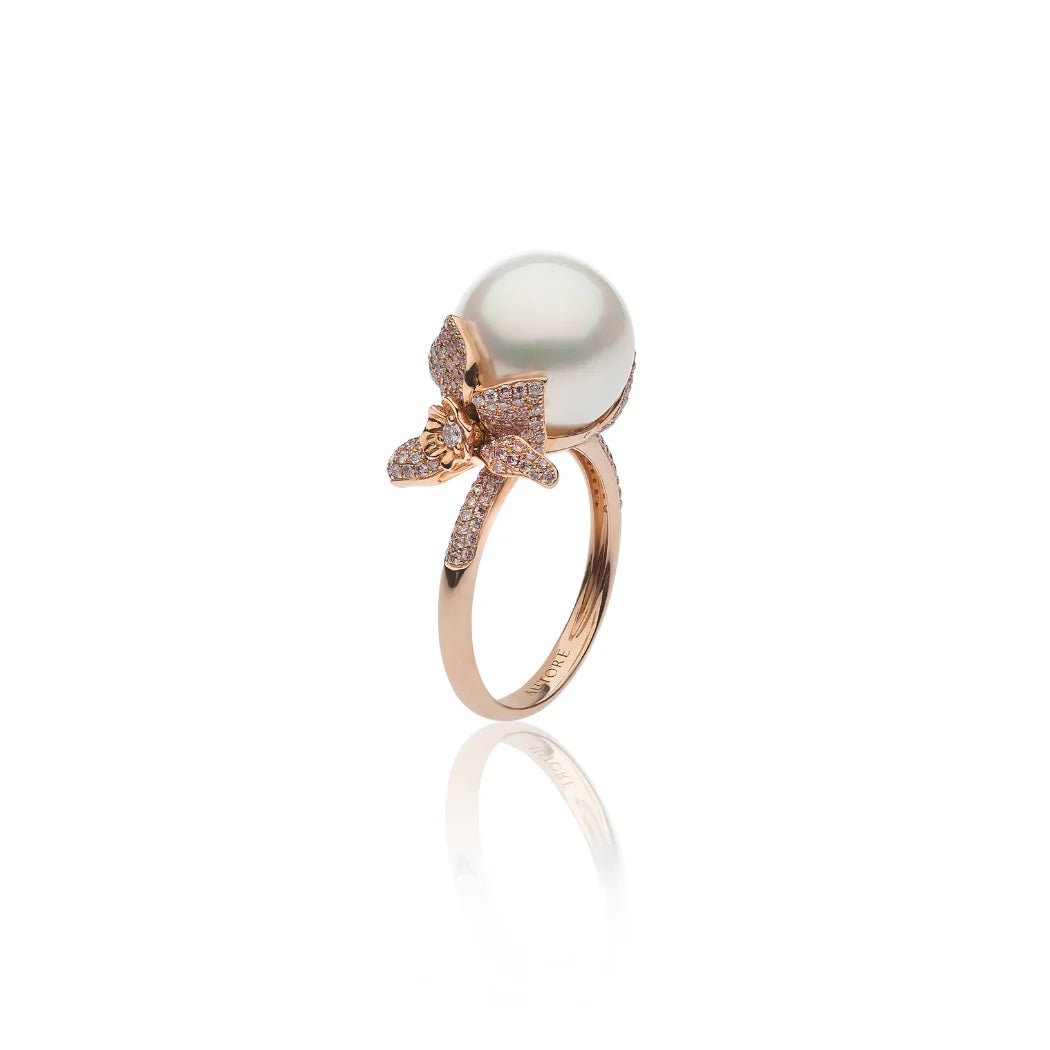 Autore ‘Orchid’ Pink Diamond & South Sea Pearl Ring - Aurum Jewels