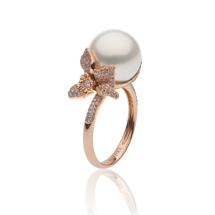 Autore ‘Orchid’ Pink Diamond & South Sea Pearl Ring - Aurum Jewels