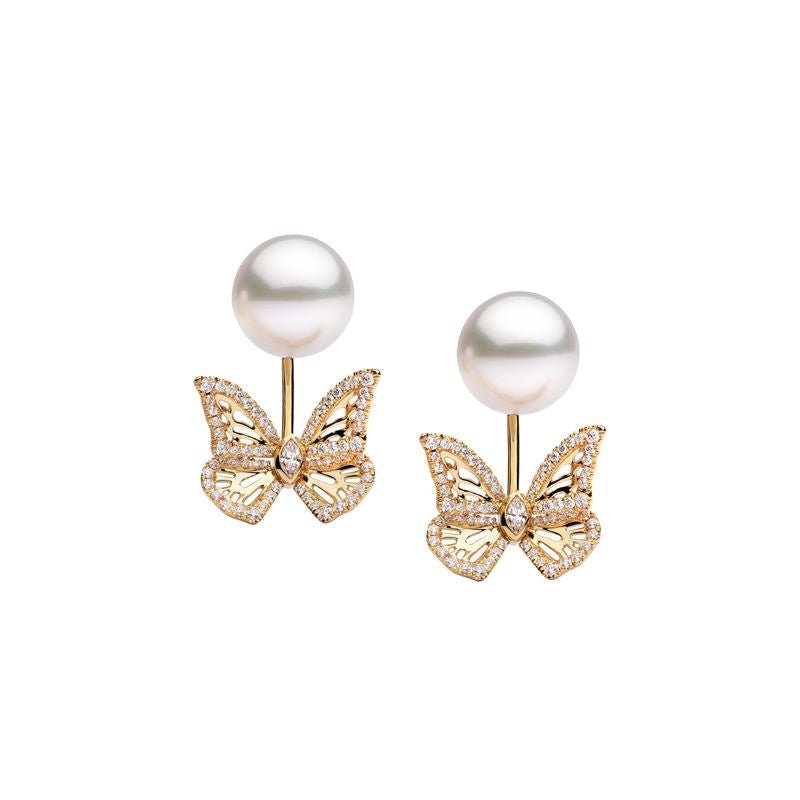 Autore ‘Papillon’ South Sea Pearl and Diamond Earrings - Aurum Jewels