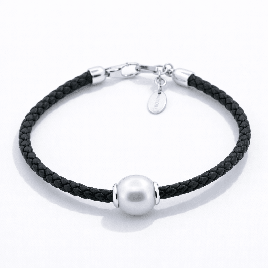 Autore South Sea Pearl & Braided Leather Bracelet - Aurum Jewels