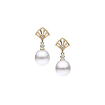 Autore South Sea Pearl & Diamond ‘Geo’ Fan Earrings - Aurum Jewels