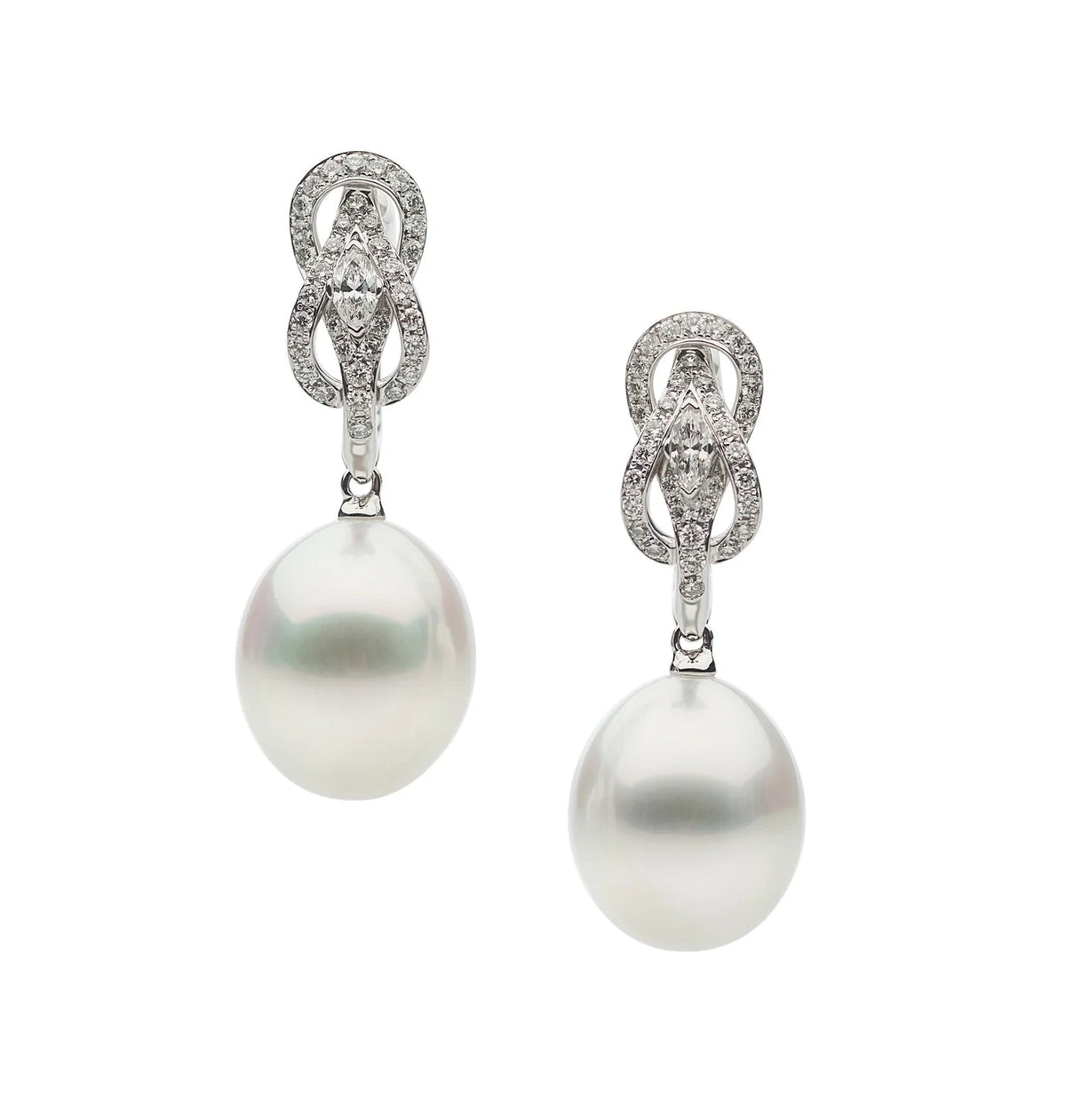 Autore South Sea Pearl & Diamond ‘Hercules Knot’ Earrings - Aurum Jewels
