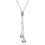 Autore South Sea Pearl & Diamond ‘Hercules Knot’ Lariat Necklace - Aurum Jewels