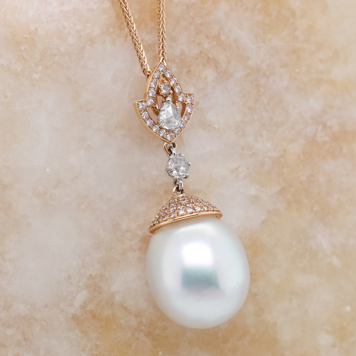 Autore South Sea Pearl & Pink Diamond Pendant - Aurum Jewels