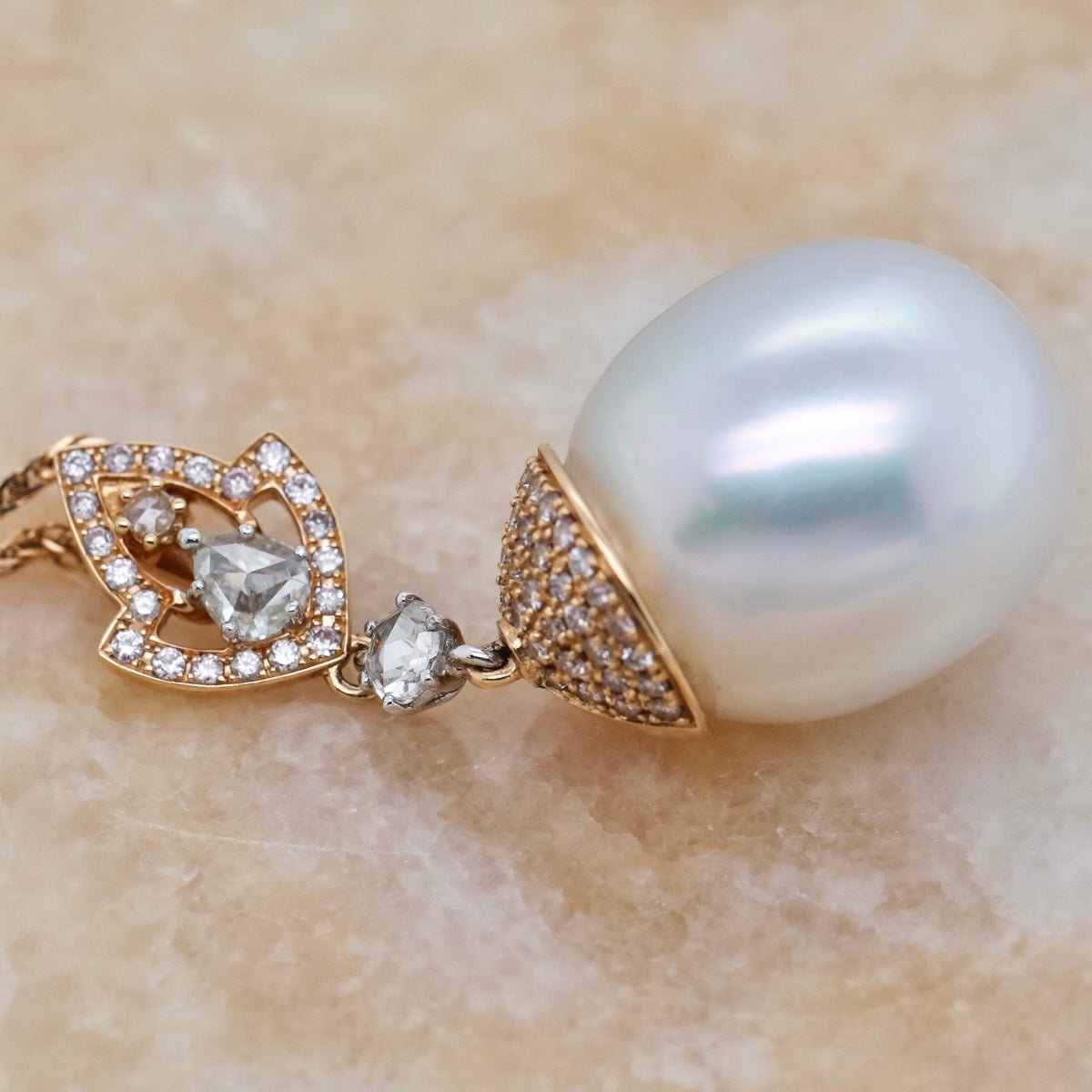 Autore South Sea Pearl & Pink Diamond Pendant - Aurum Jewels