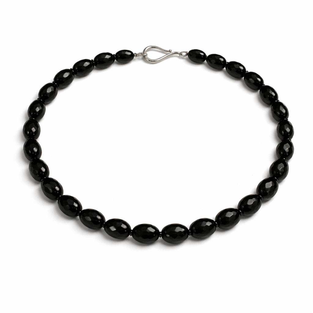 Black Spinel Bead Necklace - Aurum Jewels