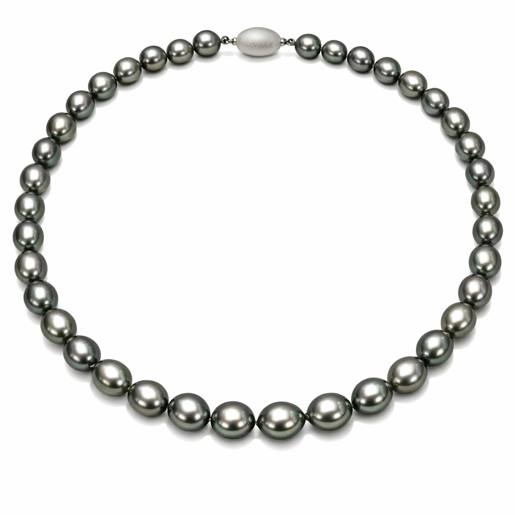 Black Tahitian Pearl Strand 8mm - 10.7mm - Aurum Jewels