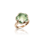 Bon Ton Dolce Vita Ring in 18k Rose Gold with Prasiolite and Diamonds. - Aurum Jewels