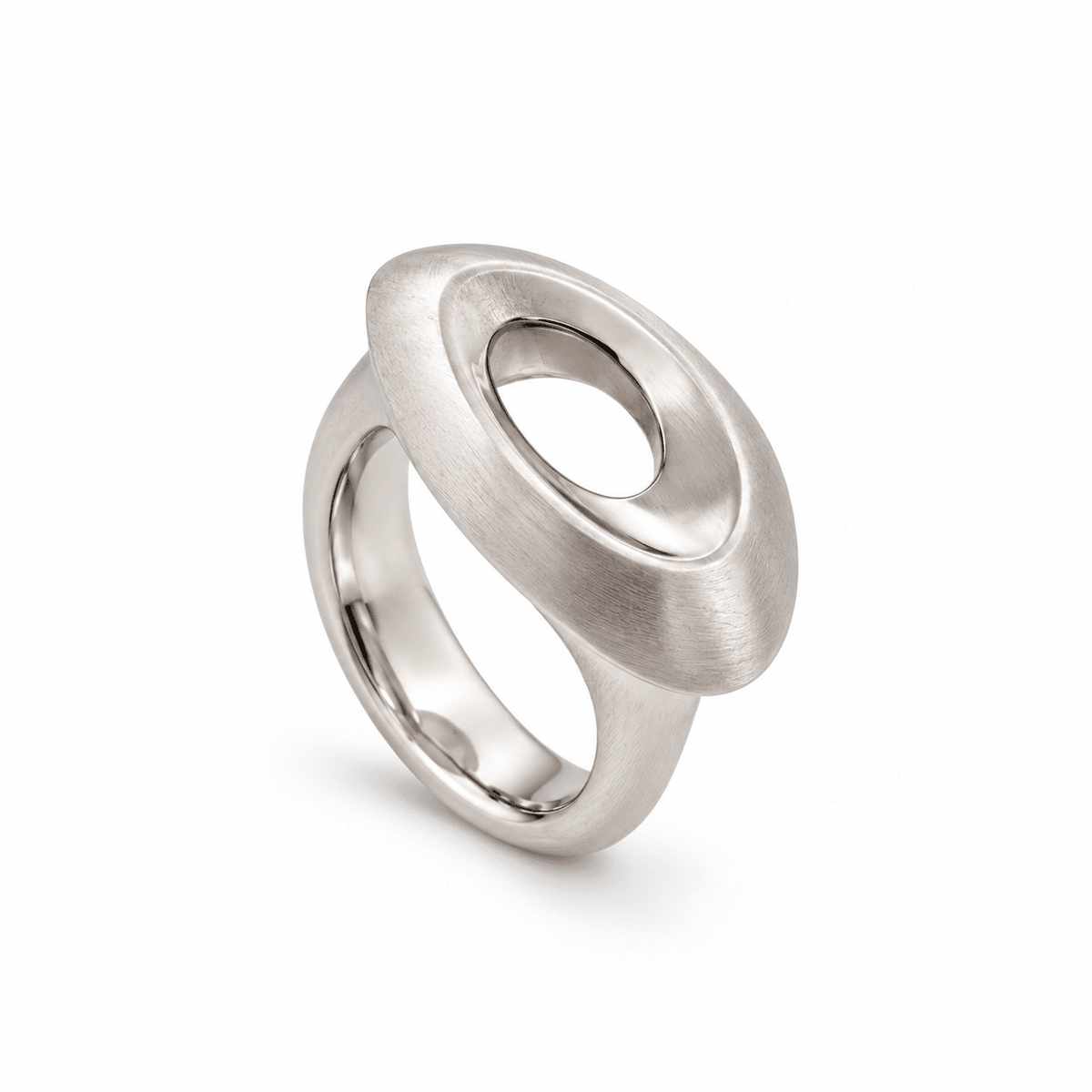 Daniel Bentley Satinised Sterling Silver “Oasis” Dress Ring - Aurum Jewels
