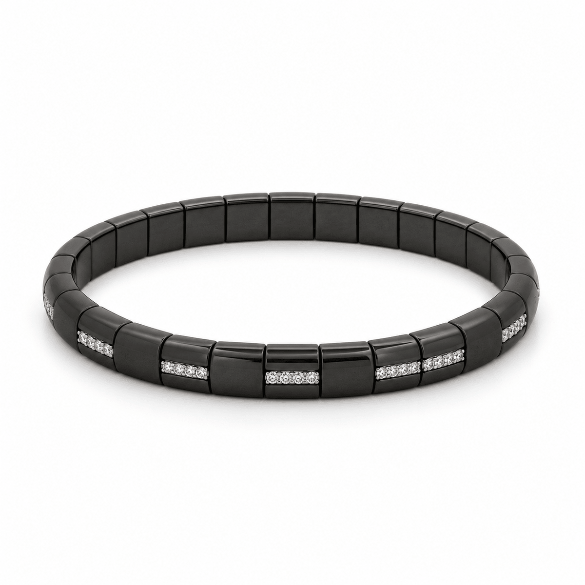 Demeglio Black Ceramic Bracelet with Diamonds - Aurum Jewels