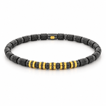Demeglio Bracelet in Carbon Fiber, Black Polished Ceramic, Yellow Gold & Black Diamonds - Aurum Jewels