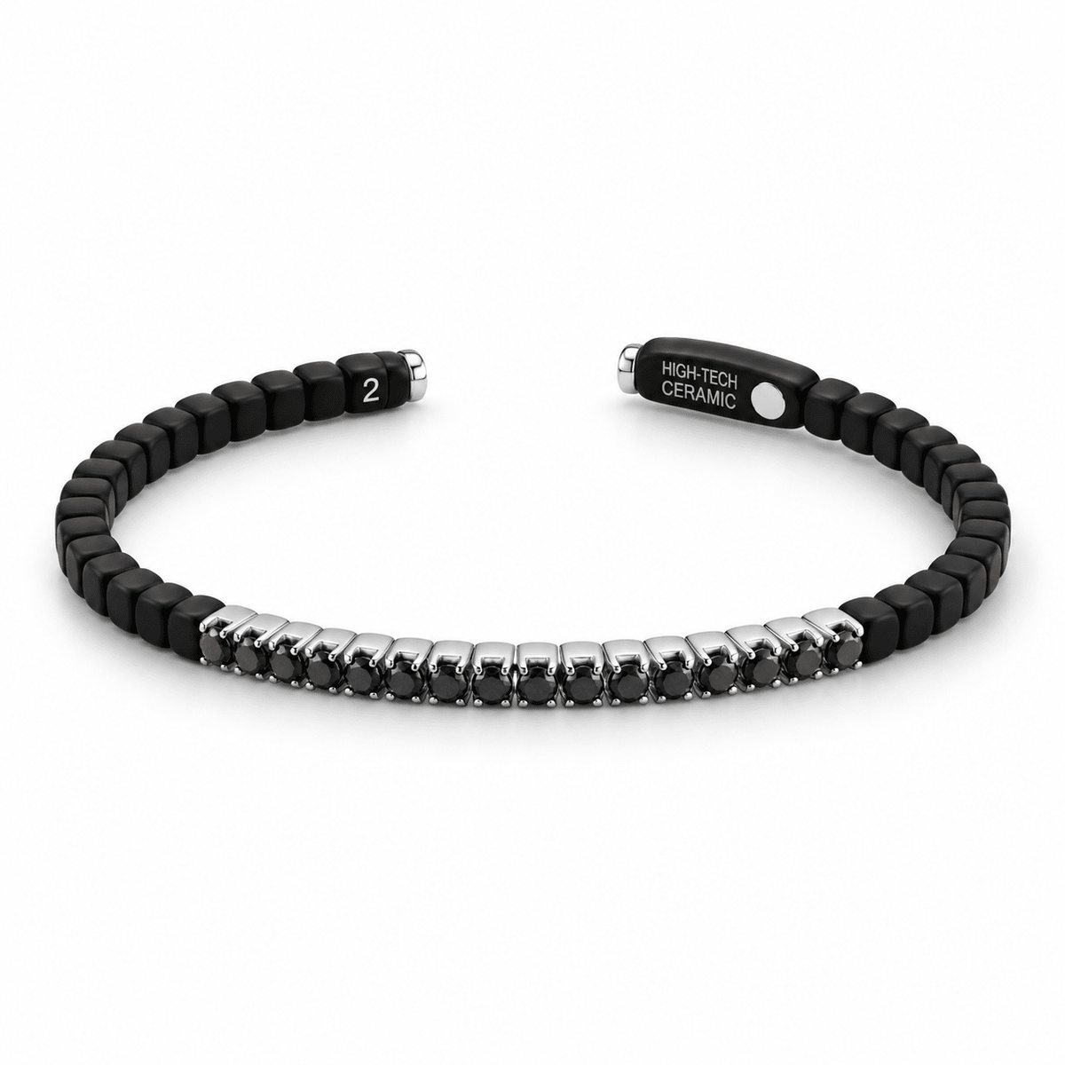Demeglio Dado Cuff Bracelet Matte Black & Black Diamonds - Aurum Jewels