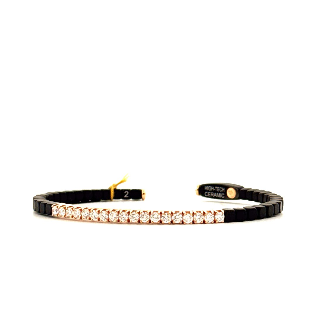 Demeglio Dado Cuff Bracelet Matte Black Ceramic and Diamonds - Aurum Jewels