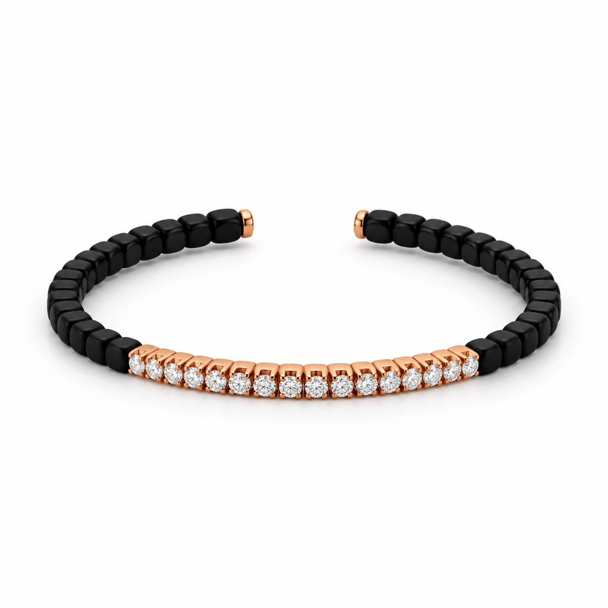 Demeglio Dado Cuff Bracelet Matte Black Ceramic and Diamonds - Aurum Jewels