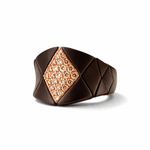Demeglio Matte Ceramic & Diamond Geometric Ring - Aurum Jewels